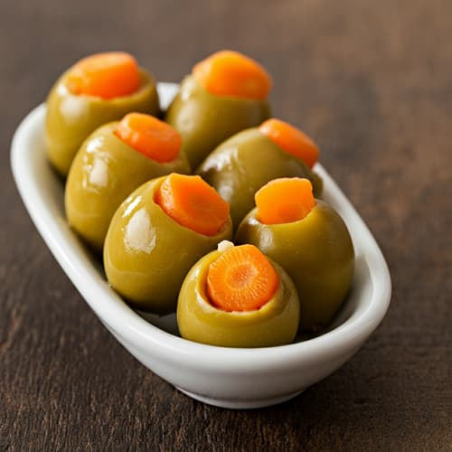 Carrot Stuffed Green Olives